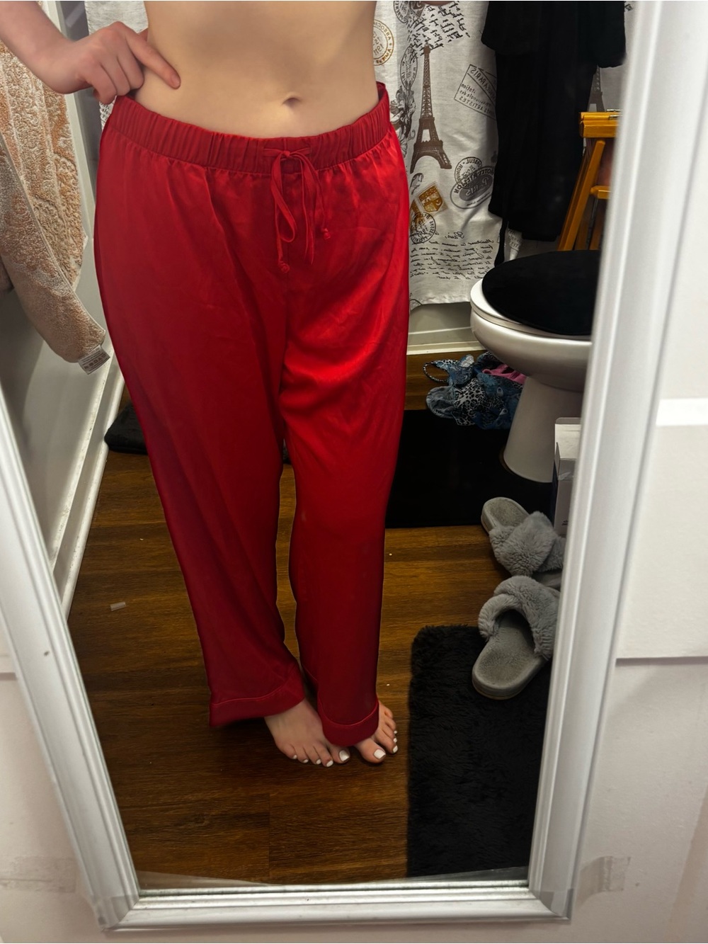 INC International Concepts Red Satin Pajama Pants